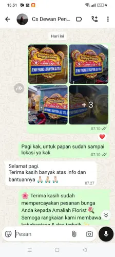 Testimonial Papan Bunga Pernikahan kadudamas